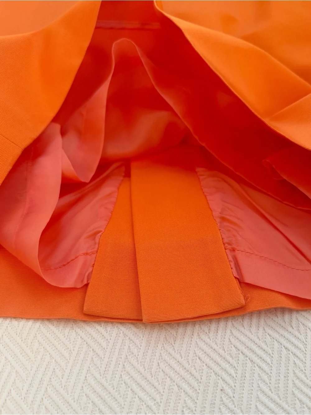Vintage Genny Orange Skirt Suit Set Size 8 Made In Italy Blazer Jacket Pencil